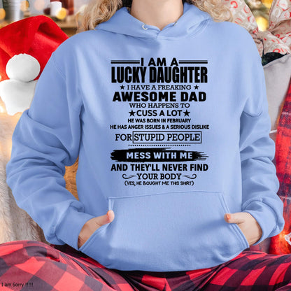February - I'm Lucky Daughter - Gift for Daughter from Dad - TIEN02 (SKU-T1406DD-02)