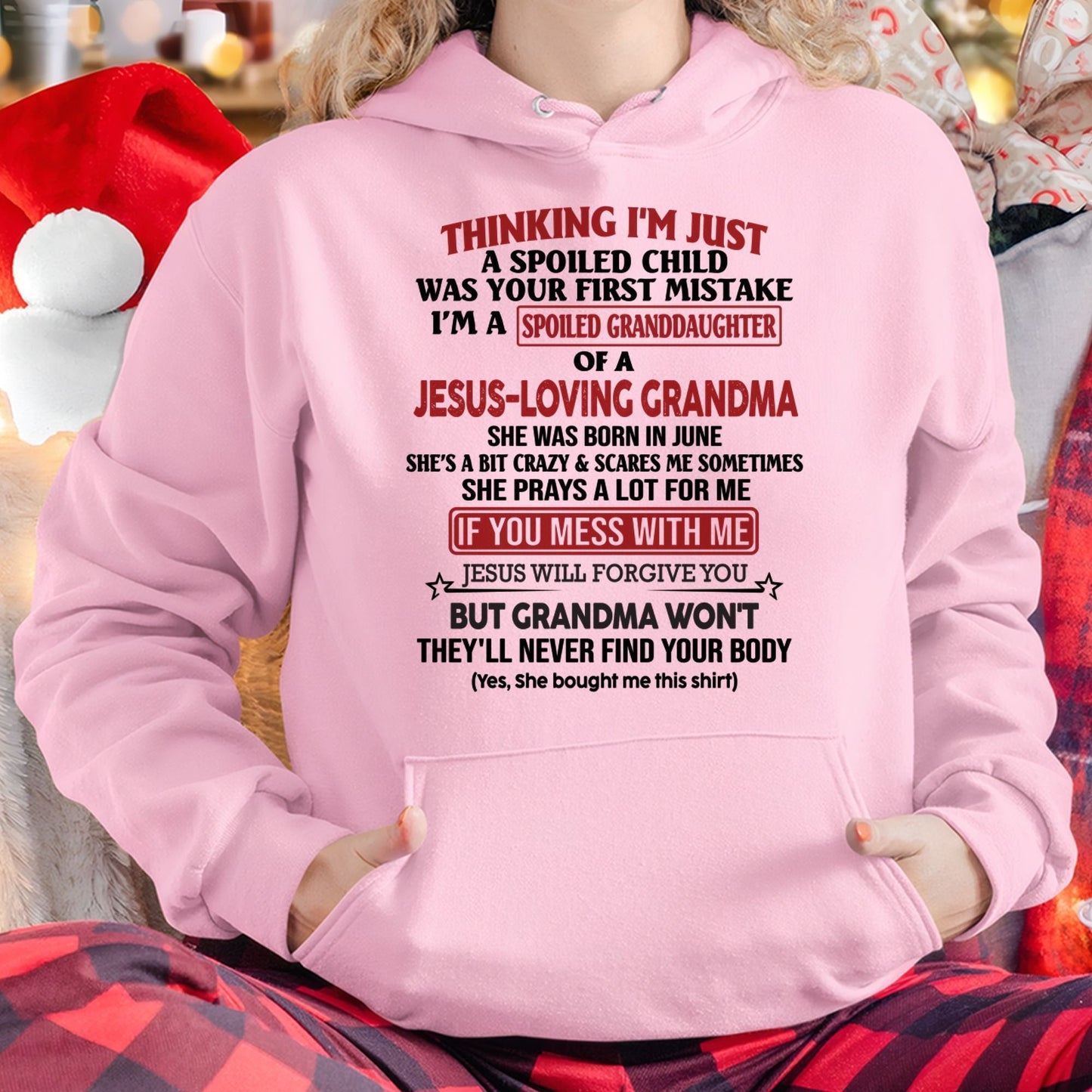 Christian Girl Shirt – Spoiled by Grandma June Edition – From Grandma to Granddaughter TIEN06 (SKU07-181-06)