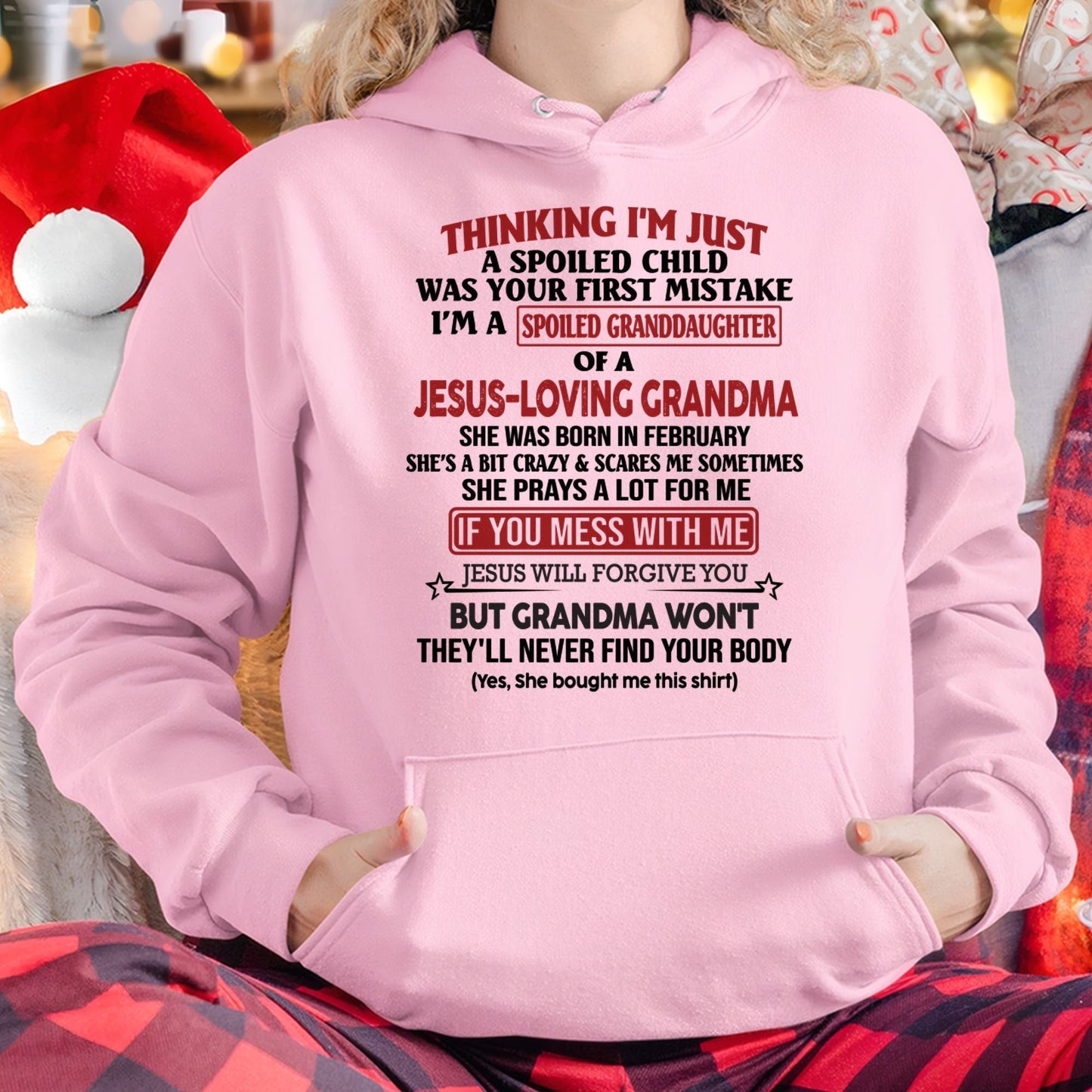 Christian Girl Shirt – Spoiled by Grandma February Edition – From Grandma to Granddaughter TIEN02 (SKU07-181-02)