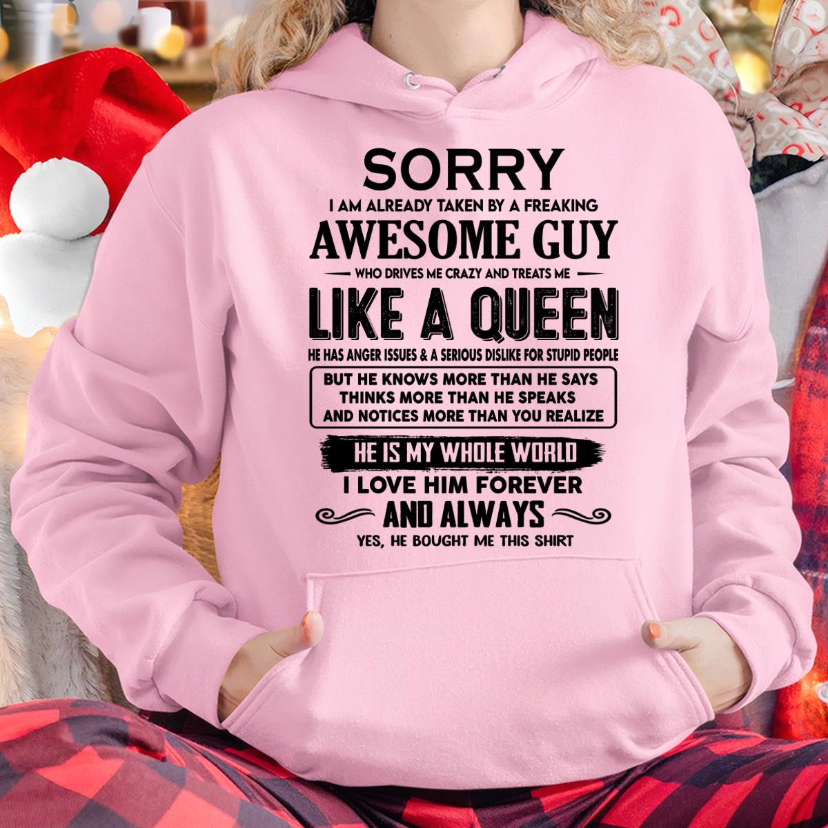 Sorry I am already taken by a freaking awesome guy - Gift for Wife From Husband - DOAN00 (SKU-SRG-00)