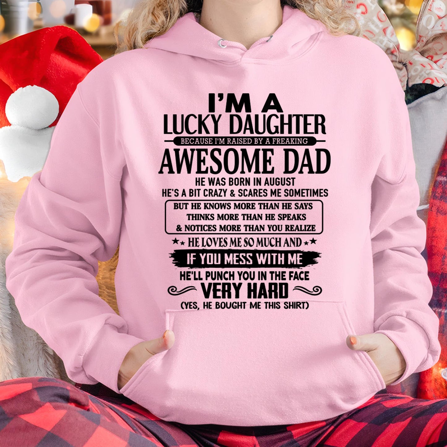 August - I'm Lucky Daughter - Gift for Daughter from Dad - TIEN08 (SKU-TLUCKYDD-08)