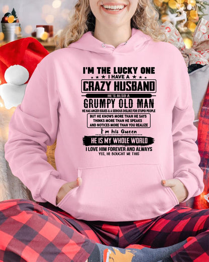 I am Lucky One I Have A Crazy Husband - Gift for Wife From Husband - TIEN00 (SKUT-LUCKYONE-00)