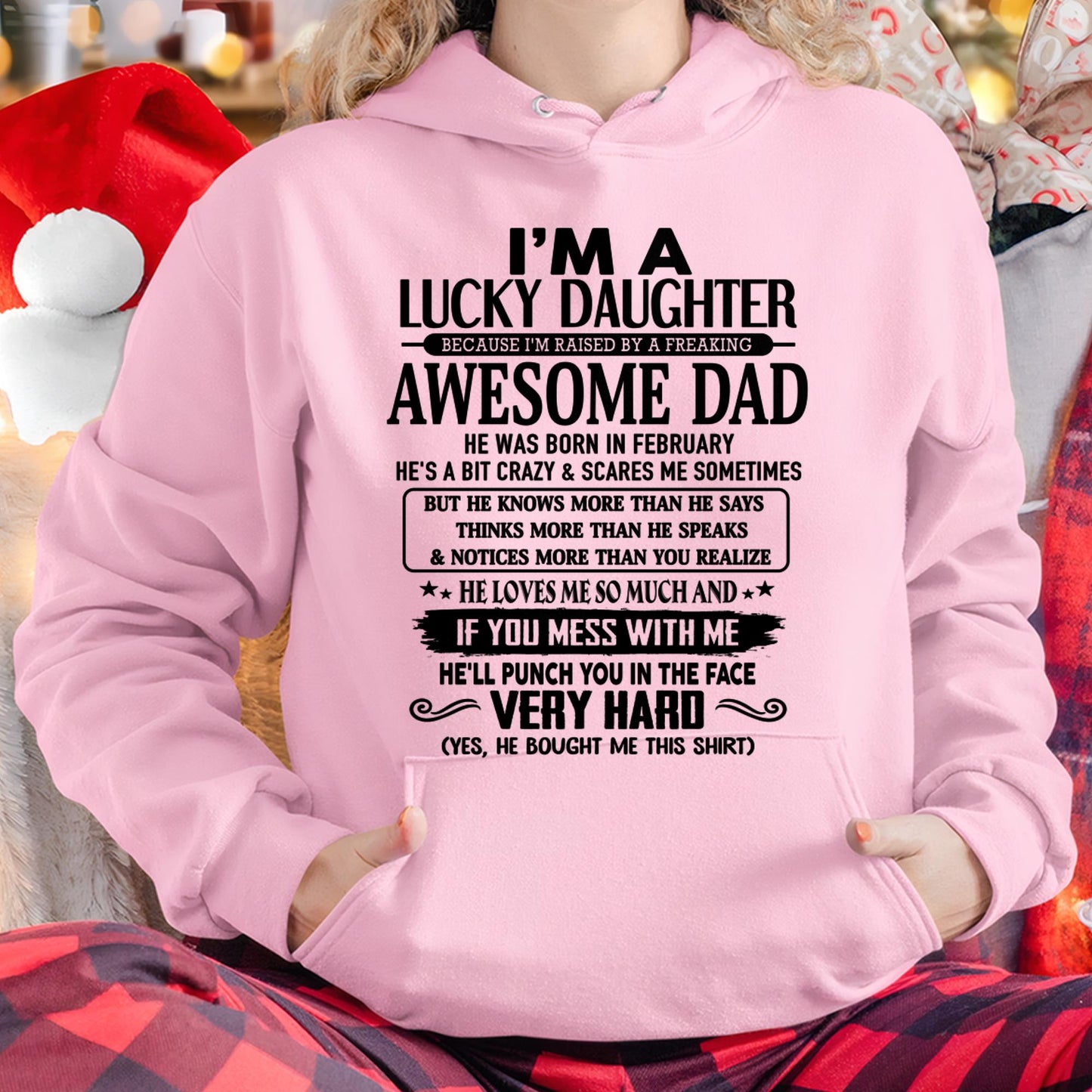 February - I'm Lucky Daughter - Gift for Daughter from Dad - TIEN02 (SKU-TLUCKYDD-02)
