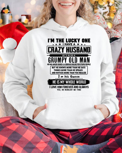 I am Lucky One I Have A Crazy Husband - Gift for Wife From Husband - TIEN00 (SKUT-LUCKYONE-00)