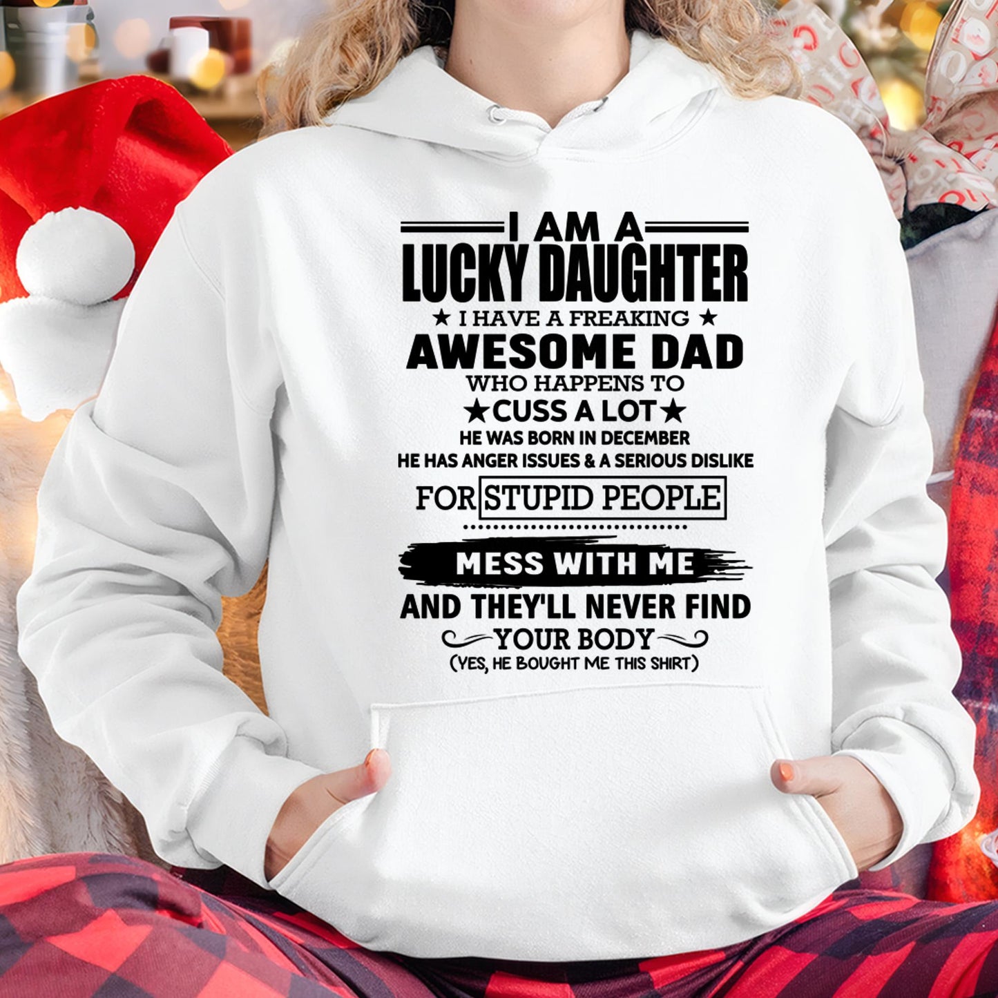 December - I'm Lucky Daughter - Gift for Daughter from Dad - DOAN12 (SKU-T1406DD-12)