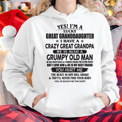LUCKY GREAT GRANDDAUGHTER OF CRAZY GREAT GRANDPA - PERFECT GIFT FROM GREAT GRANDPA - TIEN00 (SKU12-287-00)