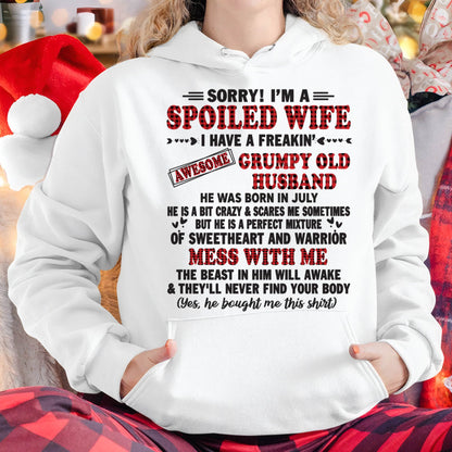 JULY - SPOILED WIFE OF AWESOME GRUMPY OLD HUSBAND - PERFECT GIFT  FROM HUSBAND - TIEN07 (SKU12-111-07)