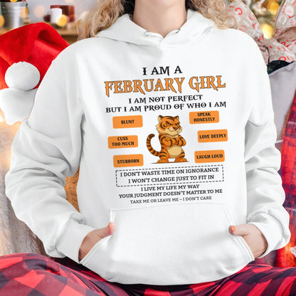"I AM A FEBRUARY GIRL" - Birthday Gift For February Girls - FMA TIEN02 (SKU26T-01-62-02)