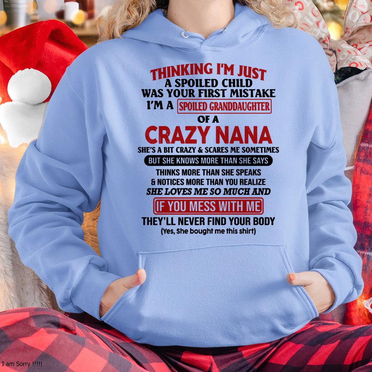 SPOILED GRANDDAUGHTER OF A CRAZY NANA T-SHIRT - From grandma to granddaughter - TIEN00 (SKU07-129-00)
