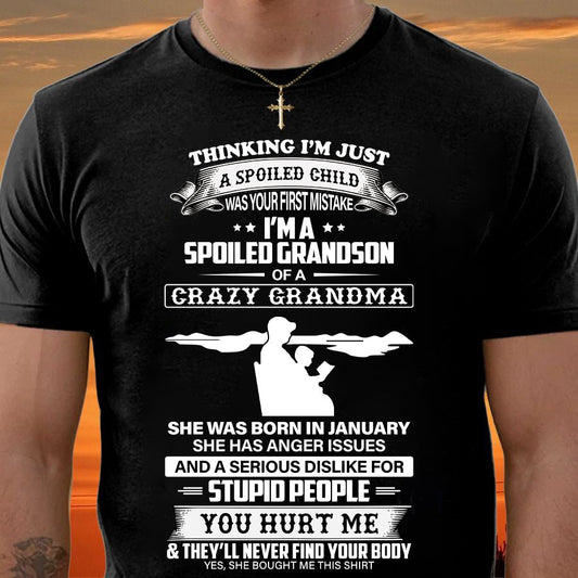 Spoiled by Grandma Shirt January Edition – From Grandma to Grandson TIEN01 (SKU-GMS2-01)