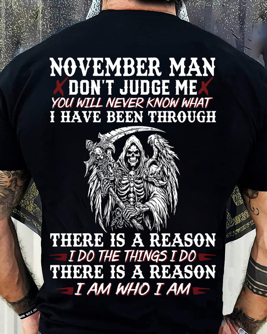 November Man Don't Judge Me – T-Shirt For Man – DOAN11 (SKU10-49-11)