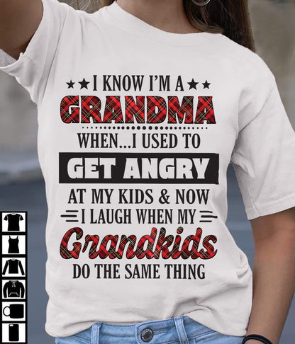 KNOW I'M A GRANDMA WHEN... I USED TO GET ANGRY AT MY KIDS & NOW I LAUGH WHEN MY GRANDKIDS DO THE SAME THING - from grandma TIEN00 (SKU07-111)