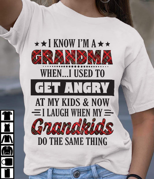 KNOW I'M A GRANDMA WHEN... I USED TO GET ANGRY AT MY KIDS & NOW I LAUGH WHEN MY GRANDKIDS DO THE SAME THING - from grandma TIEN00 (SKU07-111)