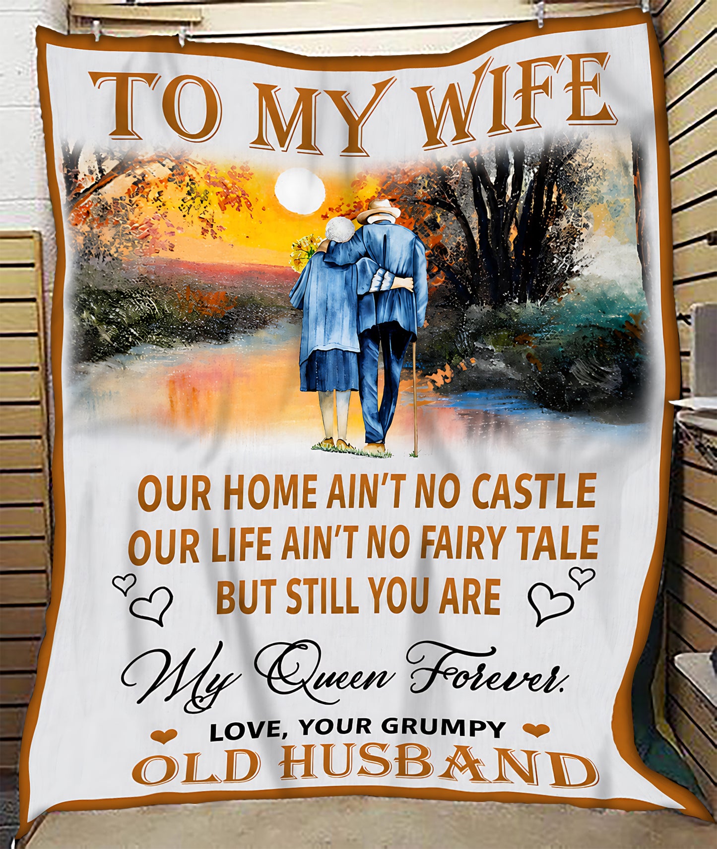 SPECIAL BLANKET TO YOUR WIFE - A WARM HUG FROM HUSBAND - TIEN00 (SKU2607-309)