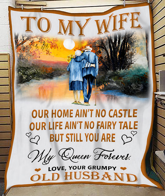 SPECIAL BLANKET TO YOUR WIFE - A WARM HUG FROM HUSBAND - TIEN00 (SKU2607-309)
