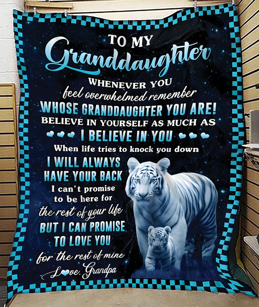 Special Gift For Your Granddaughter Blanket - From Grandpa (SKUB12-11)