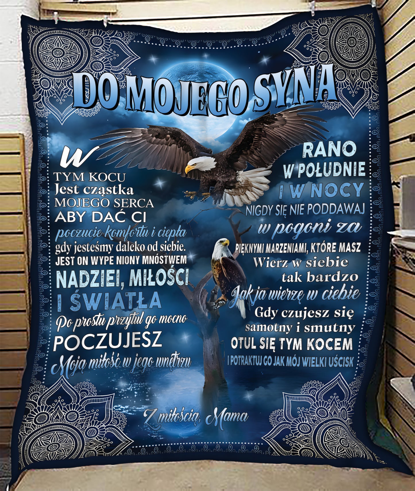 Specjalny prezent dla syna – koc od mamy (SKUB12-199)