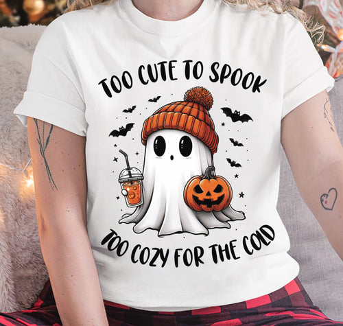 Too Cute To Spook Too Cozy For The Cold - T Shirt For Woman - TIEN (SKU09-50)