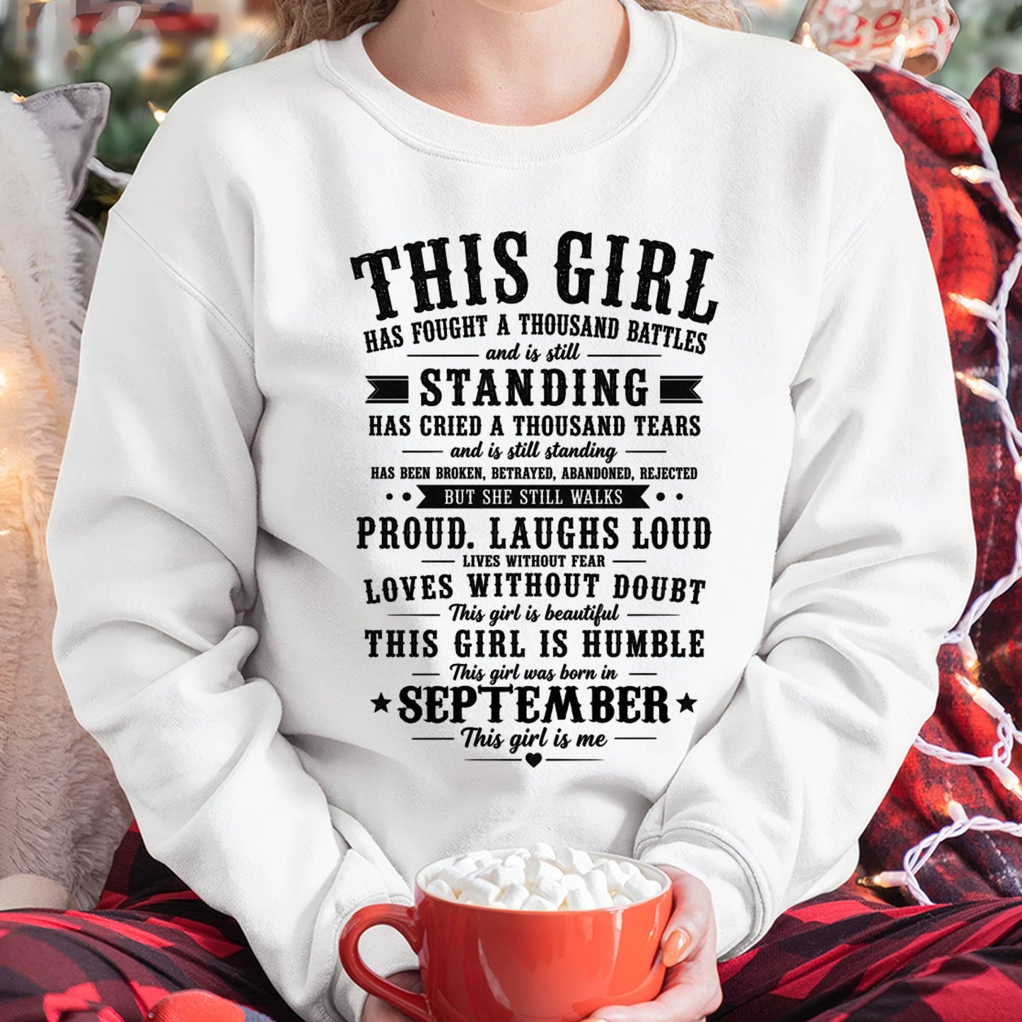 "Through A Thousand Battles, She Stands Proud And Laughs Loud" – The Beautiful T - Shirt For Women – TIEN09 (SKU2606-135-09)