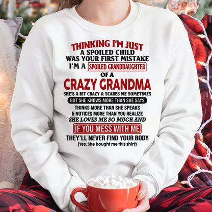 I'M A SPOILED GRANDDAUGHTER OF A CRAZY GRANDMA - From Grandma - TIEN00 (SKU-GMD1-NTT00)