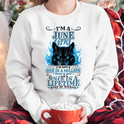 JUNE – "I AM A ONCE IN A LIFETIME KIND OF WOMAN" – WHITE – T – SHIRT FOR WOMEN – TIEN06 (SKU2608-15-06)