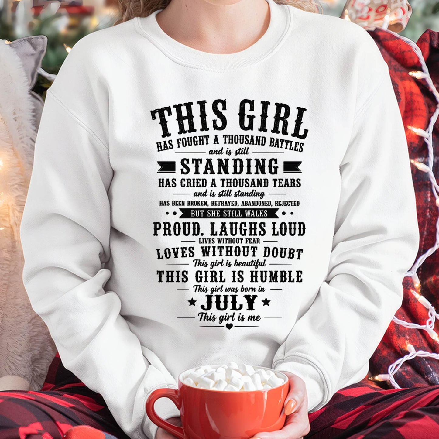 "Through A Thousand Battles, She Stands Proud And Laughs Loud" – The Beautiful T - Shirt For Women – TIEN07 (SKU2606-135-07)