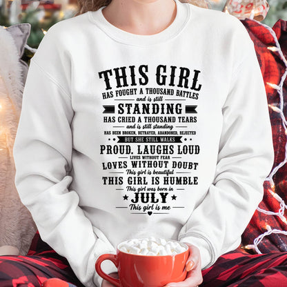 "Through A Thousand Battles, She Stands Proud And Laughs Loud" – The Beautiful T - Shirt For Women – TIEN07 (SKU2606-135-07)