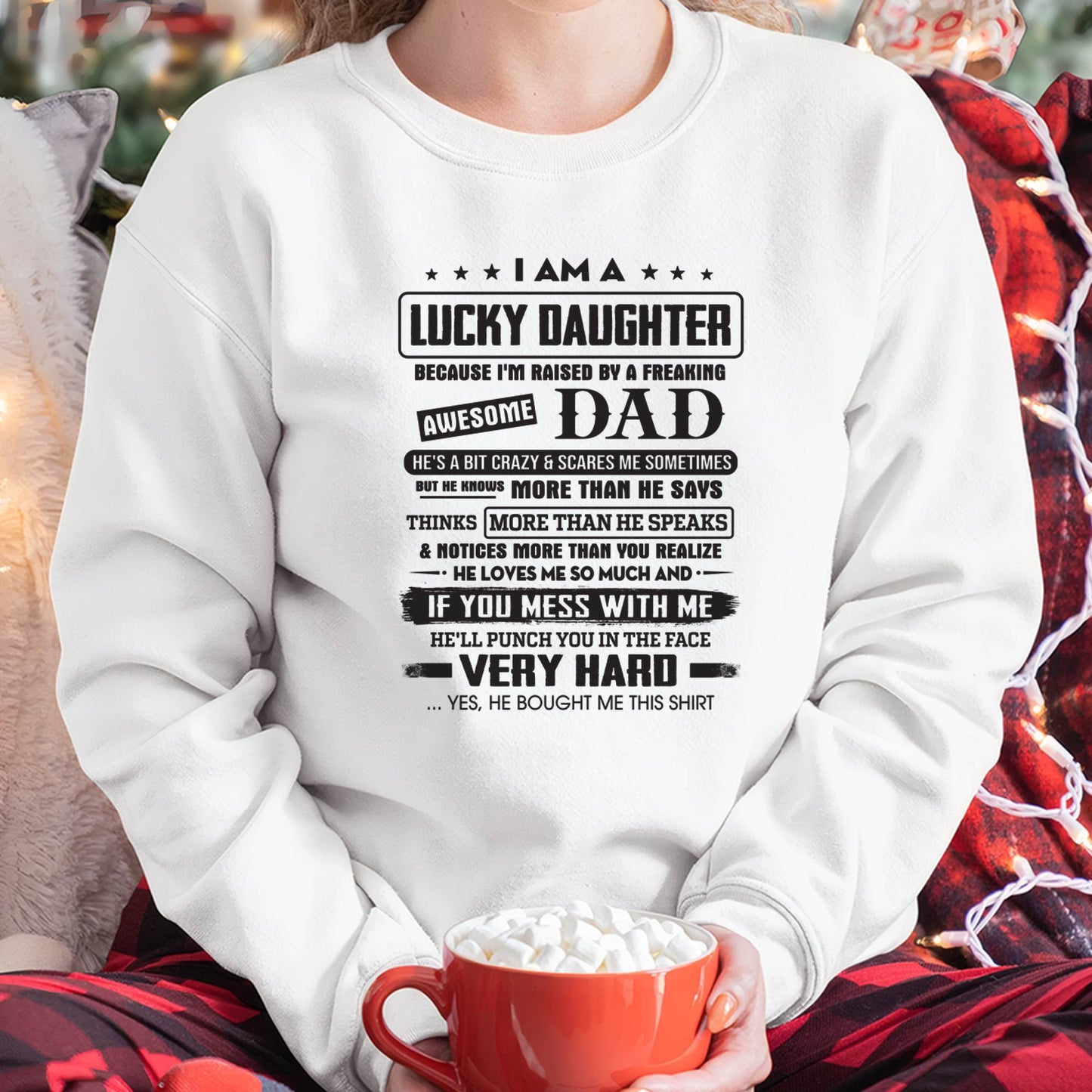 Lucky Daughter of Awesome Dad - Perfect Gift For Daughter From Dad - TIEN00 (SKU08-47-00)