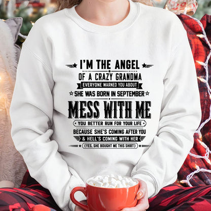 "I'm The Angel Of A Crazy Grandma" – The Beautiful T - Shirt From Grandma – TIEN09 (SKU2606-141-09)