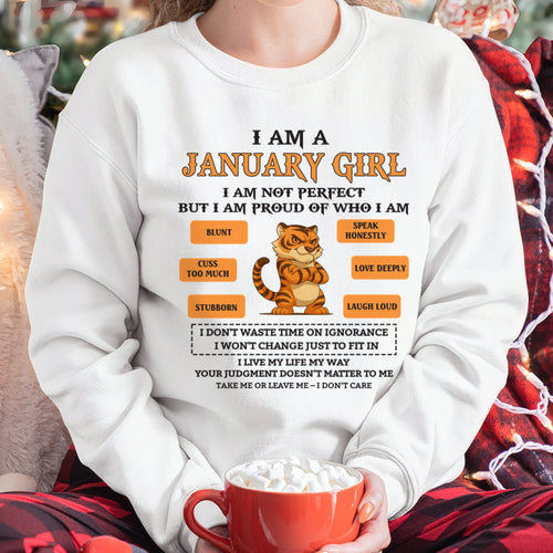 "I AM A JANUARY GIRL" - Birthday Gift For January Girls - FMA TIEN01 (SKU26T-01-62-01)