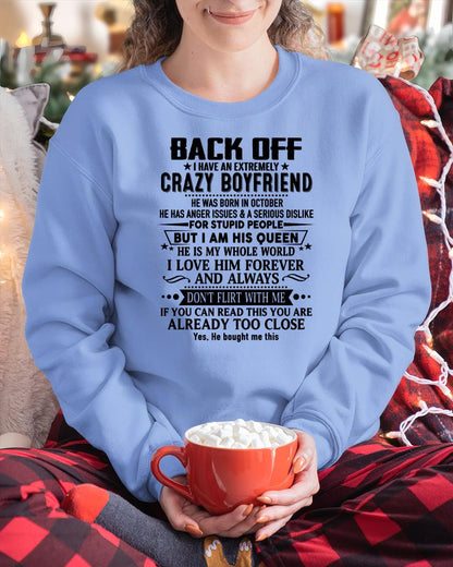 October - Back Off I Have An Extremely Crazy Boyfriend - Gift For Wife From Husband - TIEN10 (SKUT-BACKOFF-10)
