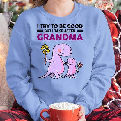 TRY TO BE GOOD BUT I TAKE AFTER GRANDMA- For granddaughter T shirt TIEN00 (SKU07-87)