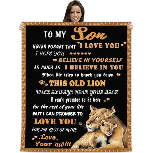 BLANKET FOR SON - GIFT FROM MOM - COMFORT & WARMTH GIFT
