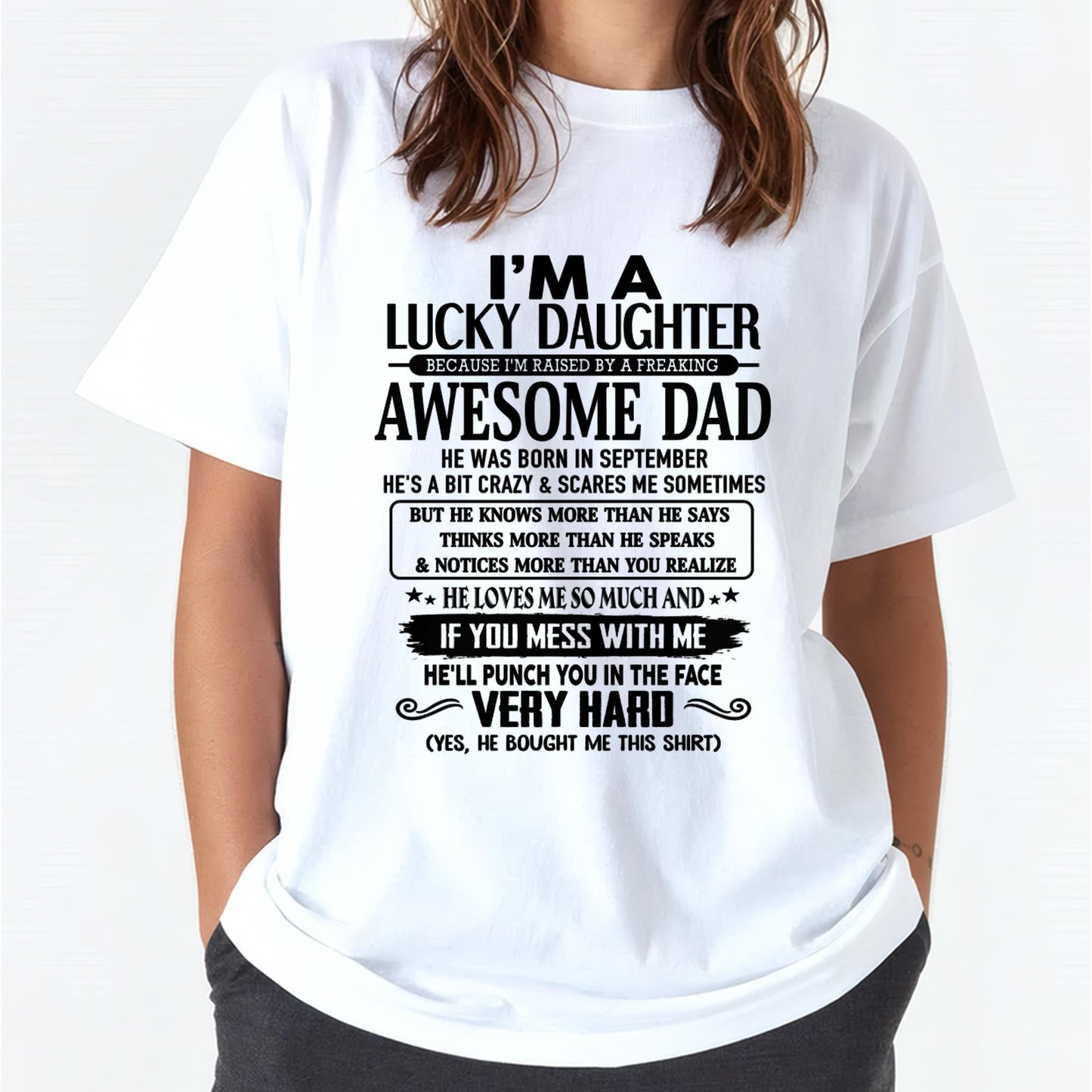September - I'm Lucky Daughter - Gift for Daughter from Dad - TIEN09 (SKU-TLUCKYDD-09)