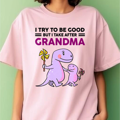 TRY TO BE GOOD BUT I TAKE AFTER GRANDMA- For granddaughter T shirt TIEN00 (SKU07-87)