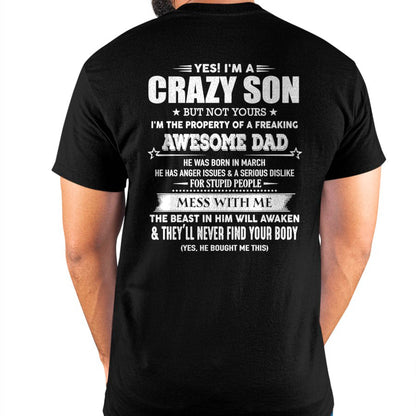 MARCH - YES! I'M A CRAZY SON - GIFT FOR SON FROM DAD - DOAN03 (SKU07-52-03)