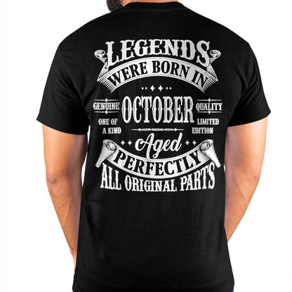 LEGENDS WERE BORN IN OCTOBER - T-SHIRT FOR MAN - DOAN10 (SKU08-37-10)