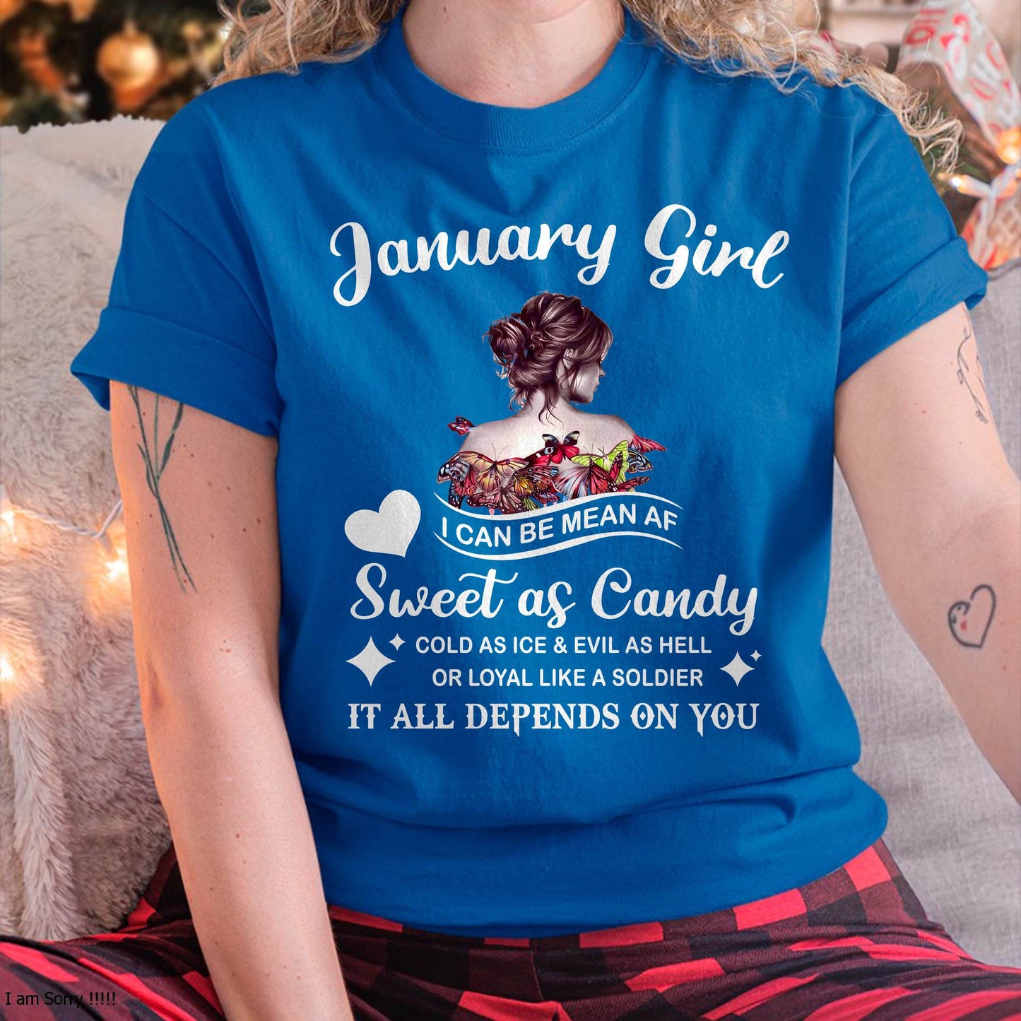 January Girl T-Shirt – Sweet As Candy, Cold As Ice - Birthday Gift for Women - TIEN01 (SKU26T-01-38-01)