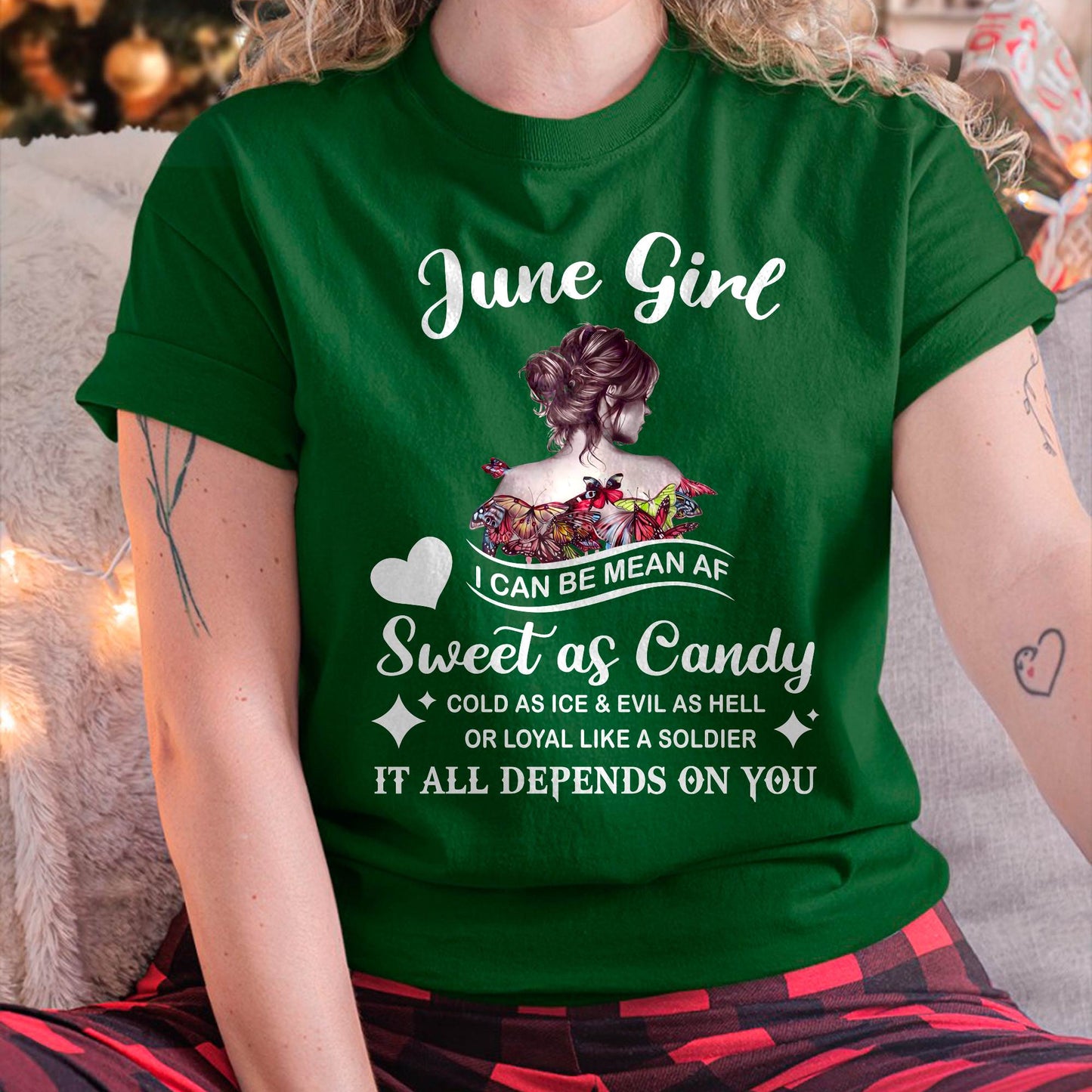 June Girl T-Shirt – Sweet As Candy, Cold As Ice - Birthday Gift for Women - TIEN06 (SKU26T-01-38-06)