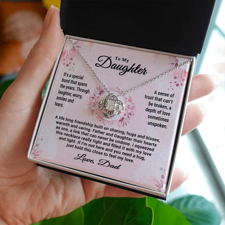 TO MY DAUGHTER FROM DAD - Premium Love Knot Necklace