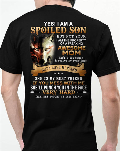 Lucky Son of Awesome Mom - Perfect Gift for Son From Mom - TIEN00 (SKU10-128-00)