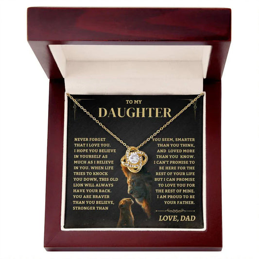 TO MY DAUGHTER FROM DAD - Premium Love Knot Necklace (SKUJ06-88)