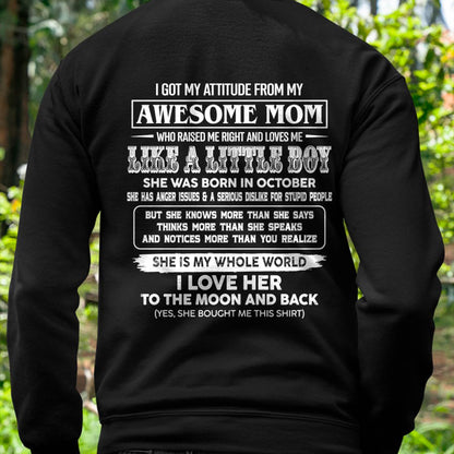 T - Shirt From Mom to Son  – "I LOVE MY MOM TO THE MOON AND THE BACK" – TIEN10(SKU2605-32-10)