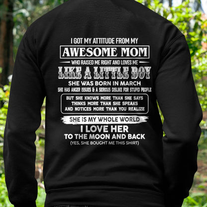 T - Shirt From Mom to Son  – "I LOVE MY MOM TO THE MOON AND THE BACK" – TIEN03 (SKU2605-32-03)