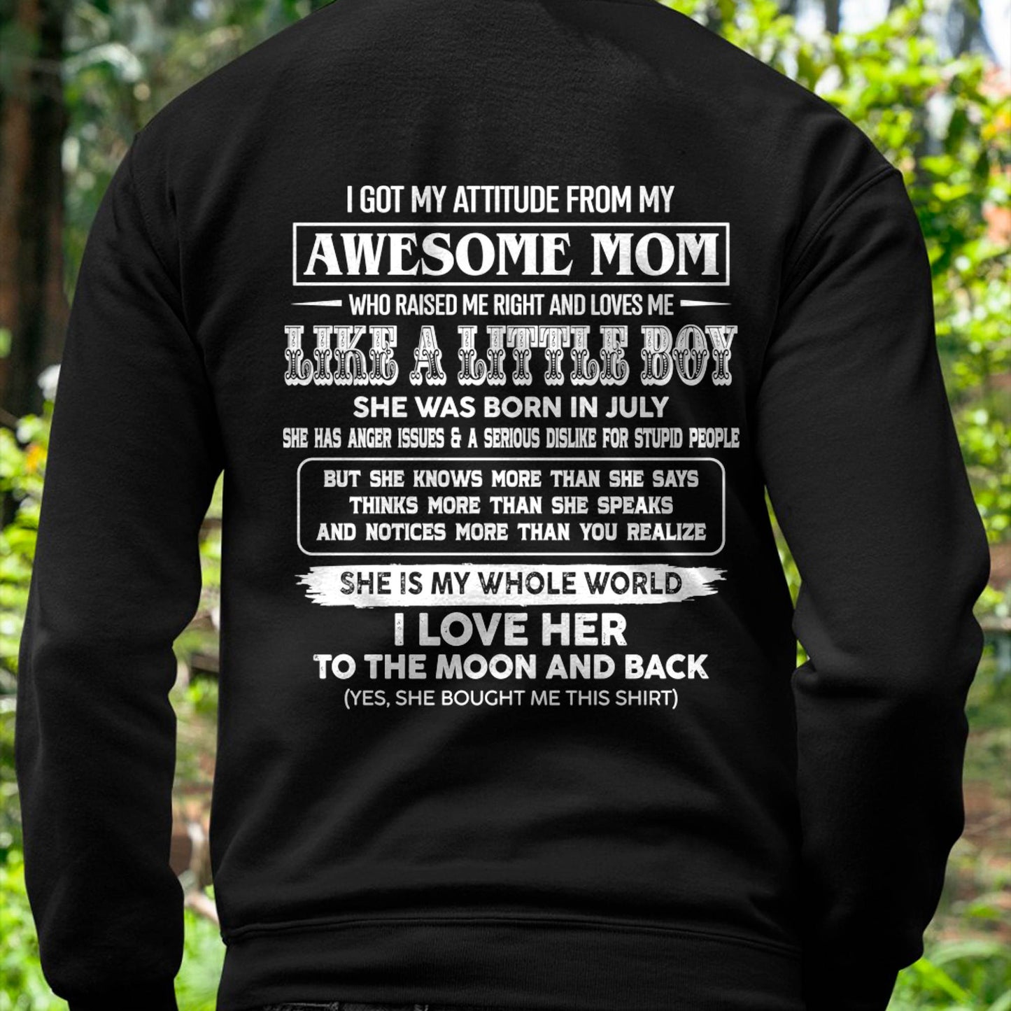 T - Shirt From Mom to Son  – "I LOVE MY MOM TO THE MOON AND THE BACK" – TIEN07(SKU2605-32-07)