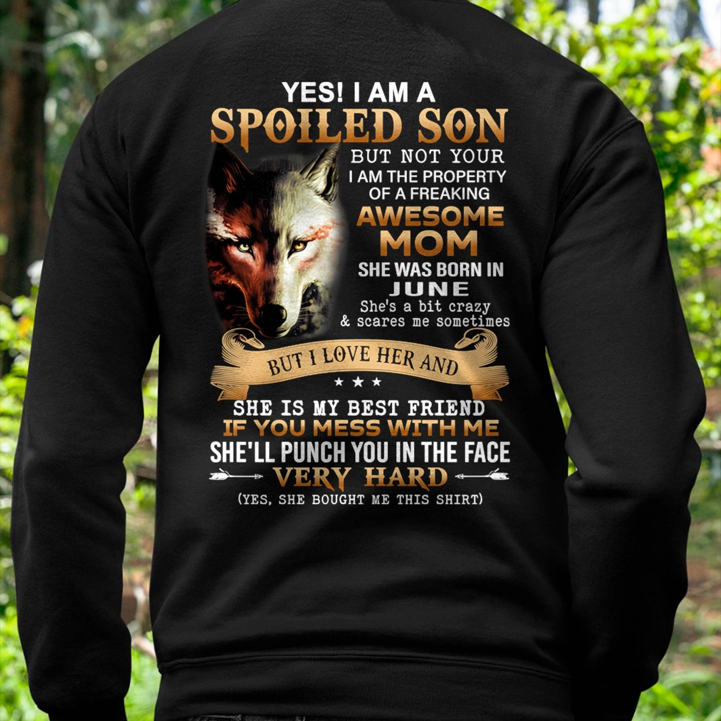 June - Lucky Son of Awesome Mom - Perfect Gift for Son From Mom - TIEN06 (SKU10-128-06)