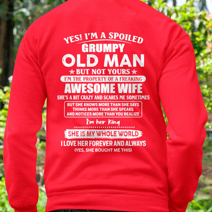 Yes! I'm A Spoiled Grumpy Old Man But Not Yours - Gift For Husband From Wife - DOAN00 (SKU07-100-00)