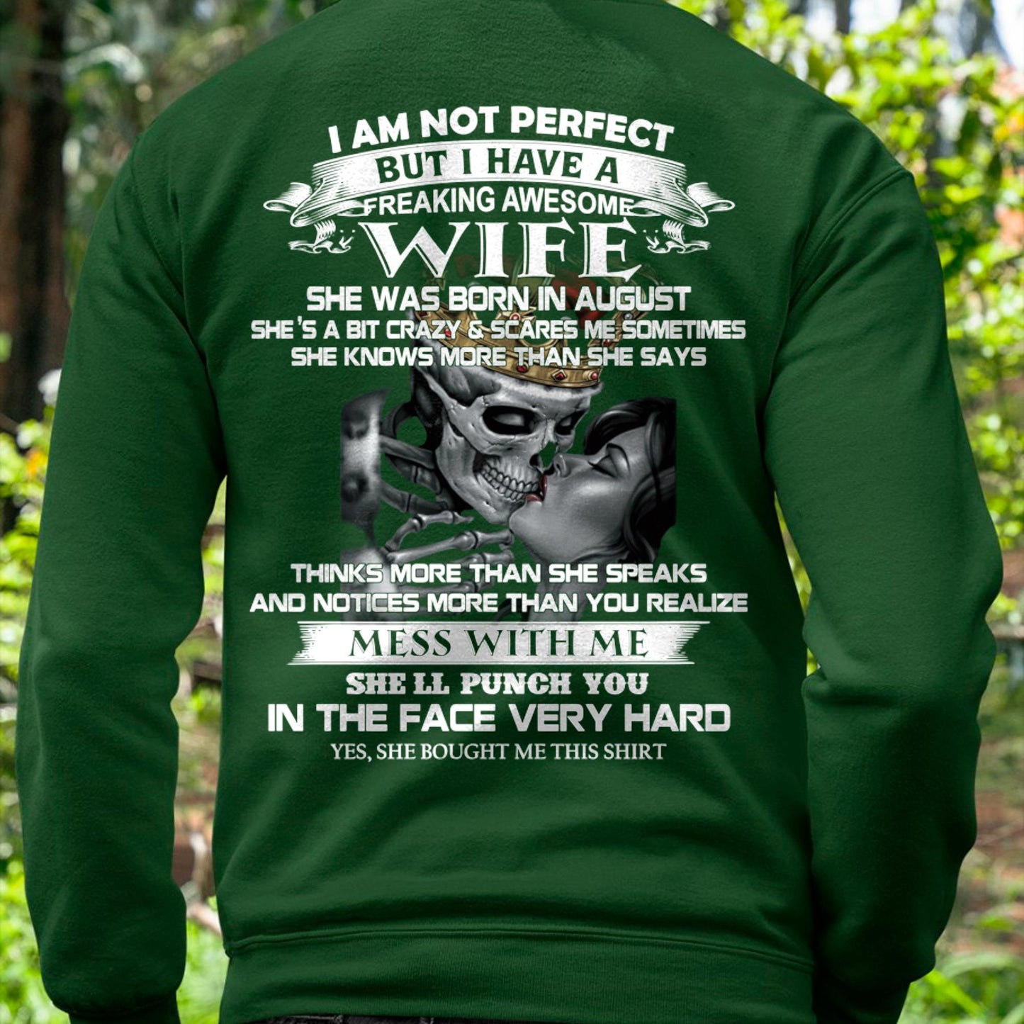 August - I Am Not Perfect But I Have A Freaking Awesome Wife - Gift For Husband From Wife - DOAN08 (SKU06-34-08)