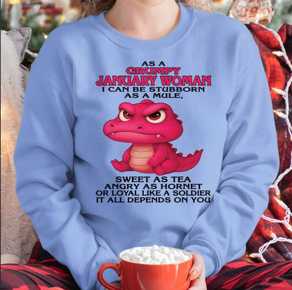 As A Grumpy January Woman - T Shirt For Woman - DOAN01 (SKU09-31-01)
