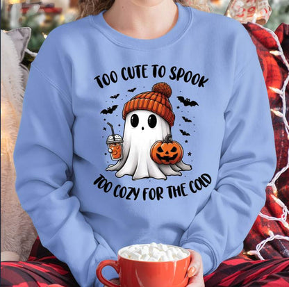 Too Cute To Spook Too Cozy For The Cold - T Shirt For Woman - DOAN (SKU09-50)